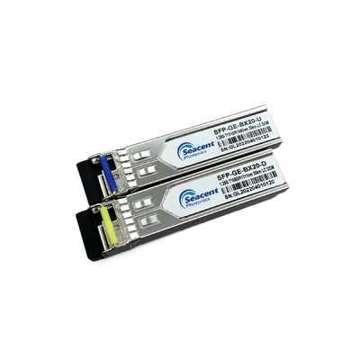 1.25Gb/S Bi दिशात्मक ट्रांसीवर सिंगल LC/SC 1550nm Tx 1310nm Rx 20Km SFP ट्रांसीवर
