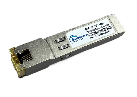 10/100/1000BASE-T SFP कॉपर ट्रांसीवर हॉट प्लगेबल 0.01-1.25Gb/S 100m